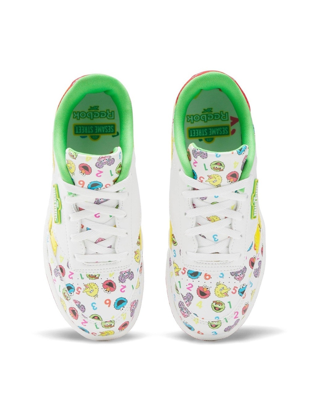 NIB Reebok x Sesame Street Club C Revenge White Green Yellow Sneaker Size 1 - Picture 3 of 7